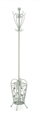Cuier stativ Harriet, din oțel, vopsit epoxidic, verde salvie, diametru 28 cm, înălțime 184 cm