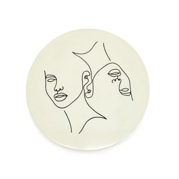 Decoratiune de perete din fier Abstract 45 cm bej - Img 1
