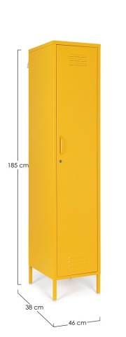 Dulap Cambridge, cu 1 ușă, din oțel, vopsit electrostatic, galben, 46x38x185 cm - Img 2