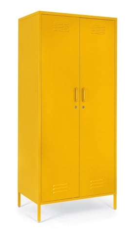 Dulap Cambridge, cu 2 uși, din oțel, vopsit electrostatic, galben, 80x50x185 cm