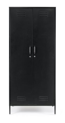 Dulap Cambridge, cu 2 uși, din oțel, vopsit electrostatic, negru, 80x50x185 cm - Img 3