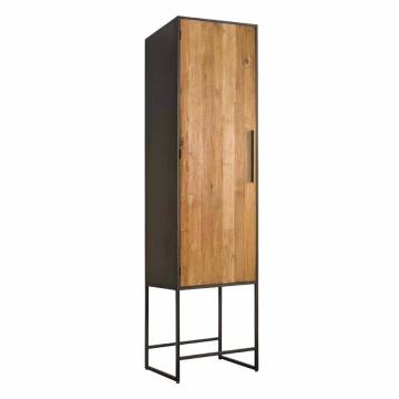 Dulap living Felino din lemn de tec si cadru metalic, deschidere pe dreapta 60 cm