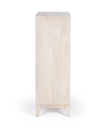 Dulapior Archita, cu 4 uși, din lemn de mango, finisaj alb spălăcit, 85x42x123 cm - Img 5