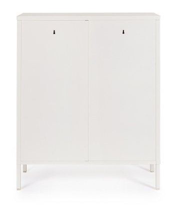 Dulapior Cambridge, cu 2 uși și 2 rafturi ajustabile, din metal vopsit electrostatic, alb crem, 80x40x101.5 cm - Img 3