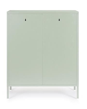 Dulapior Cambridge, cu 2 uși și 2 rafturi ajustabile, din metal vopsit electrostatic, verde salvie, 80x40x101.5 cm - Img 3