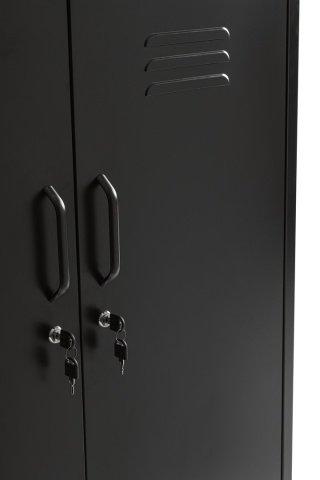 Dulapior Cambridge, cu 2 uși și 2 rafturi ajustabile, din metal vopsit electrostatic, negru, 80x40x101.5 cm - Img 6