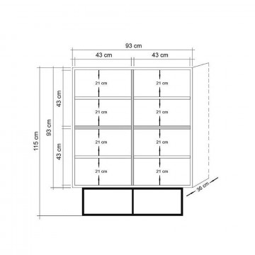 Dulapior din pal melaminat cu model Quantum Solo pin 93x115x36 cm - Img 5