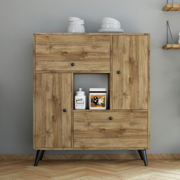 Dulapior din pal melaminat Hercules nuc 105x120x35 cm - Img 3