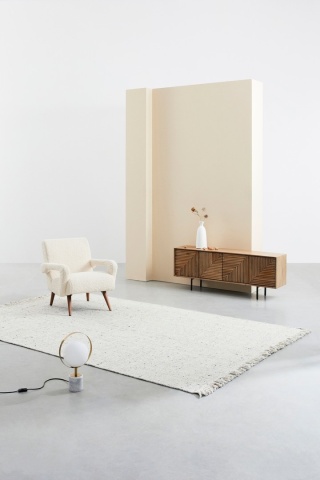 Fotoliu Berna, stil Vintage, Alb, 65x79x74 cm - Img 9