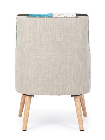 Fotoliu Galatea, din textil patchwork, 60x67x79 cm - Img 4