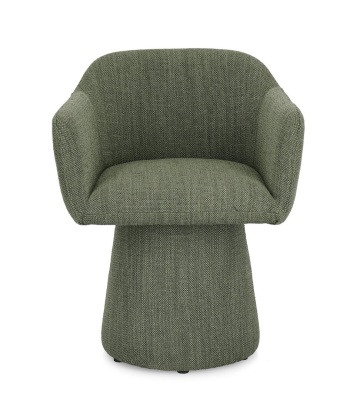Fotoliu Lottie, pivotant cu mecanism de revenire, cu brațe, din material textil, verde, 59x55x77 cm - Img 3