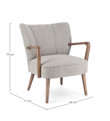 Fotoliu Moritz, bouclé, Stone, 66.5x73.5x81.5 cm - Img 2