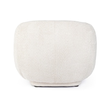 Fotoliu Tecla cu brațe, din poliester cu efect bouclé, natural, 93x87x73 cm - Img 5