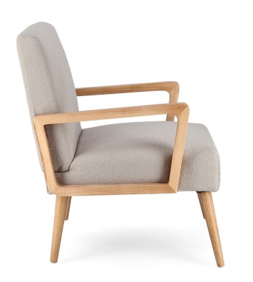 Fotoliu Veriana, textil, gri deschis, 64.5 x 72 x 82 cm - Img 5