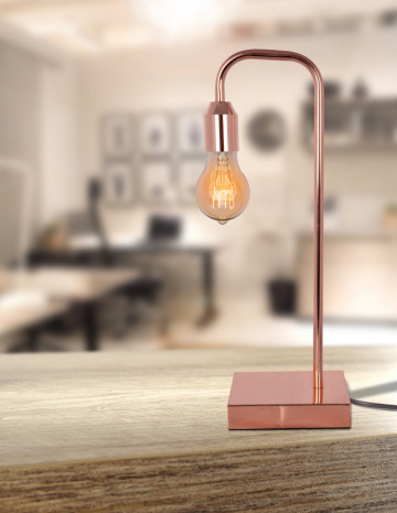 Lampa decoartiva din fier Galileo cupru roz, un bec - Img 4