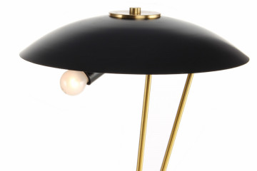 Lampa decorativa din fier/ marmura Kayani neagra/aurie/alba, un bec - Img 11