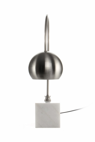 Lampa decorativa din PVC/fier/marmura Bella argintie/alba, un bec - Img 2