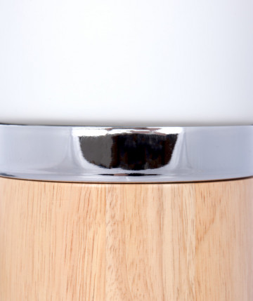 Lampa decorativa din sticla/lemn Ganro alba, un bec - Img 3