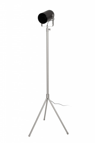Lampadar din otel/alama/fier Celeste, negru/argintiu, un bec 27x57x158-195 cm