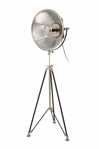 Lampadar din otel/aluminiu/bumbac Bowie negru/argintiu
