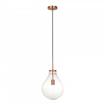 Lustra din sticla/fier Tamo Small transparent/cupru, un bec