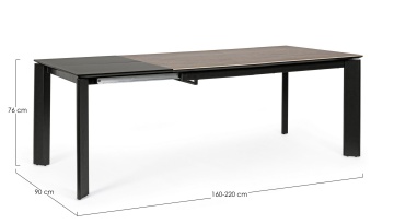 Masă dining extensibilă Briva, 6-10 persoane, blat ceramic, 160-220 x 90 cm - Img 2