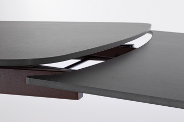 Masă dining Maritta, extensibilă, 6-10 persoane, blat din gresie porțelanată cu efect de marmură, picioare finisaj nuc, 170-250x90x76 cm - Img 6