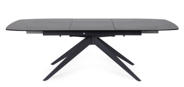 Masă extensibilă Anja, pentru 8-10 persoane, blat din sticlă și picioare din oțel, 180-240x90 cm - Img 3