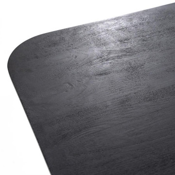 Masa patrata din lemn de mango Aron 150x76 cm neagra - Img 2
