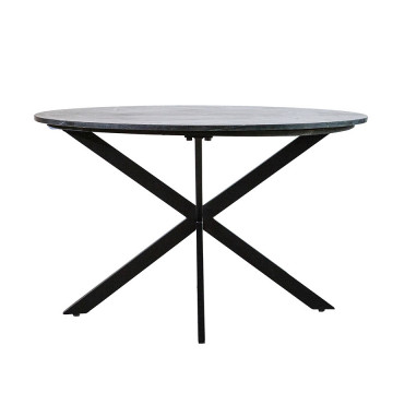 Masa rotunda cu blat din marmura Remy 130x130x78 cm gri/negru - Img 1