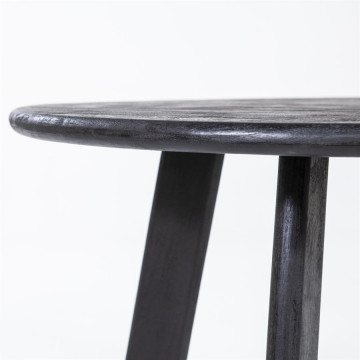 Masa rotunda din lemn de mango Fynn 130x75 cm neagra - Img 2
