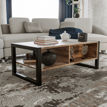 Masuta de cafea dreptunghiulara Haldizen cu sertar si spatiu de depozitare 105x55 cm - Img 4