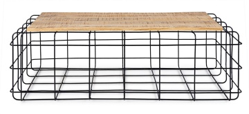 Măsuță de cafea dreptunghiulară, stil nordic, din lemn de mango și oțel, 110x65 cm - Img 3