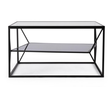 Măsuță de cafea Hydra, pătrată, cu blat din sticlă securizată și cadru din oțel vopsit epoxidic, dimensiuni 70 x 70 cm, înălțime 38 cm - Img 3
