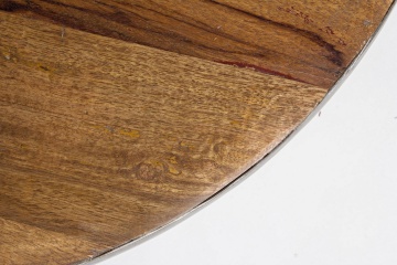 Măsuță de cafea Lancaster, rotundă, diametru 70 cm, din lemn reciclat și oțel, gri, 70x32 cm - Img 5