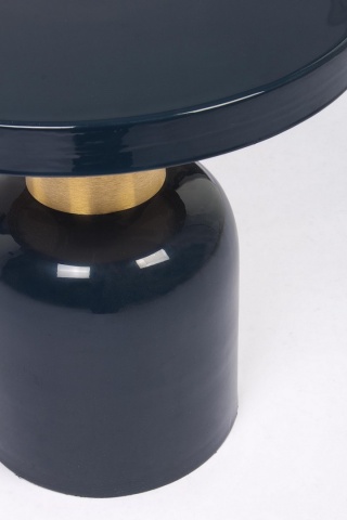 Măsuță de cafea Nalima, rotundă, din oțel emailat, albastru, diametru 41 cm, înălțime 41 cm - Img 3