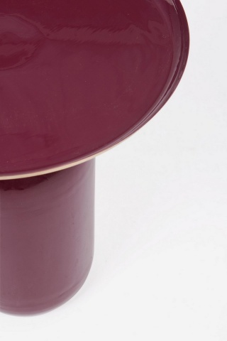 Măsuță de cafea Nalima, rotundă, din oțel emailat, burgundiu, diametru 40.5 cm, înălțime 45.5 cm - Img 3