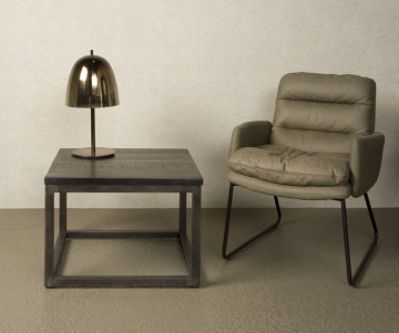Masuta de cafea patrata din lemn 60x60 gri - Img 2