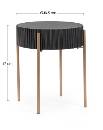 Măsuță de cafea rotundă Darcy, cu blat din MDF și picioare din oțel, diametru 40.5 cm, înălțime 47 cm - Img 2