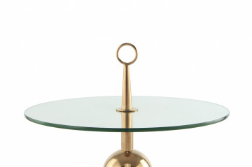 Măsuță de cafea rotunda din sticla 70 cm Gold Rose - Img 3