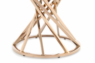 Masuta de cafea rotunda din sticla Wesley 40x40x42 cm gri/auriu - Img 6