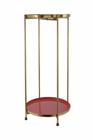 Masuta laterala rotunda din fier 25x25x60 rosu / auriu - Img 1