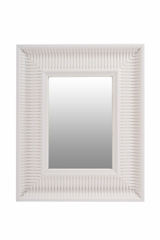 Oglinda dreptunghiulara cu rama din polistiren alba Howard, 49cm (L) x 40cm (L) x 3cm (H)