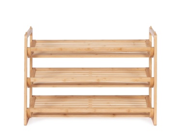 Pantofar Cayden, cu 3 polițe, din bambus natural, finisaj lăcuit, 71.5x33x51 cm - Img 3