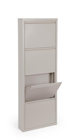 Pantofar metalic Eyvin, 4 uși rabatabile, taupe, 50x15x139,3 cm - Img 2