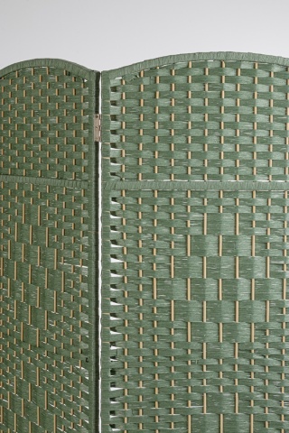 Paravan cu efect 3D, verde, din bambus și lemn, 150x180 cm - Img 2