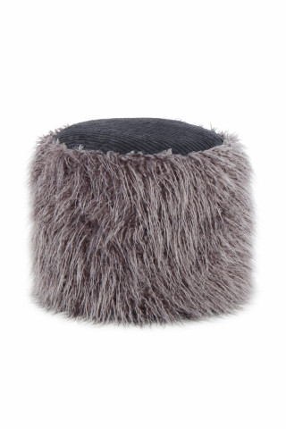 Puf tapitat Bobtail gri inchis / negru