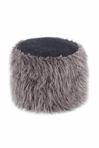 Puf tapitat Bobtail gri inchis / negru - Img 2