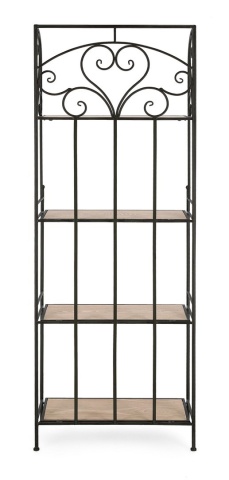 Raft Guenda cu 4 polițe, din metal și MDF, negru, 59x28x167 cm - Img 3