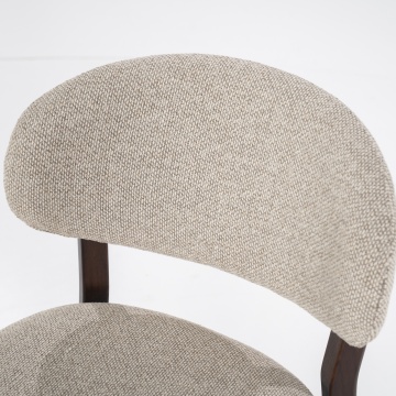 Scaun de bar Mikky din Tesatura taupe si lemn de stejar maro - Img 14